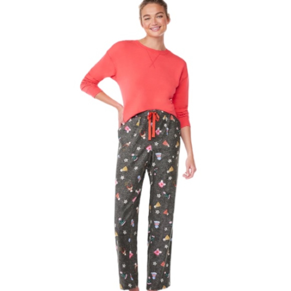NWT Joyspun Women’s Pajama Christmas Sleep Pants (Grey Design / Multiple Sizes) - Picture 5 of 11